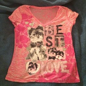 Justice pink dog shirt