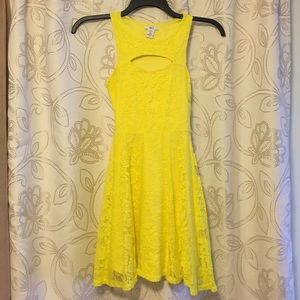 Bright yellow mini dress