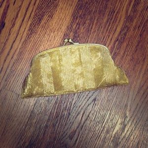 Gold beaded clutch