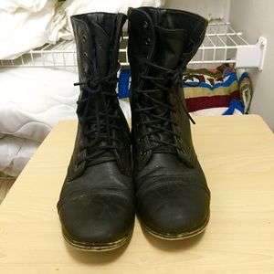 Black combat boots