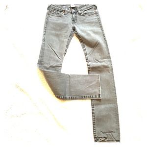 True Religion, grey, skinny jeans. Size 27.