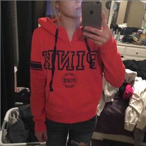 Orannge and navy half zip