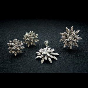 925k silver marcasite earrings, ring, JCrew skirt