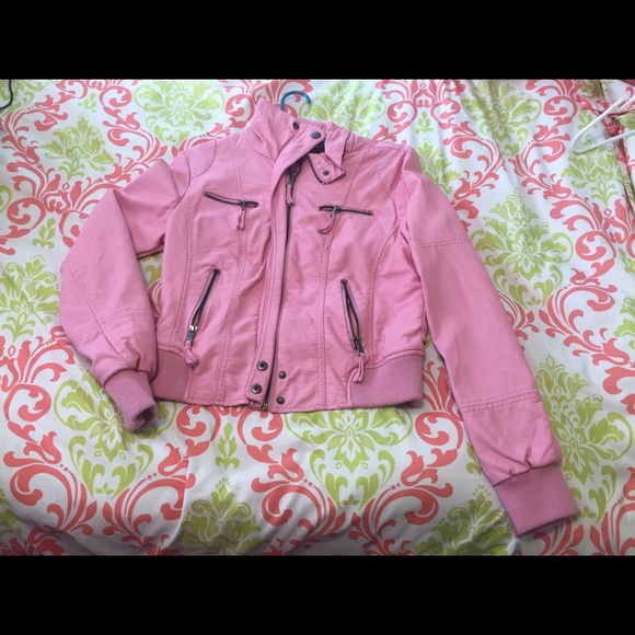 Pink leather jacket
