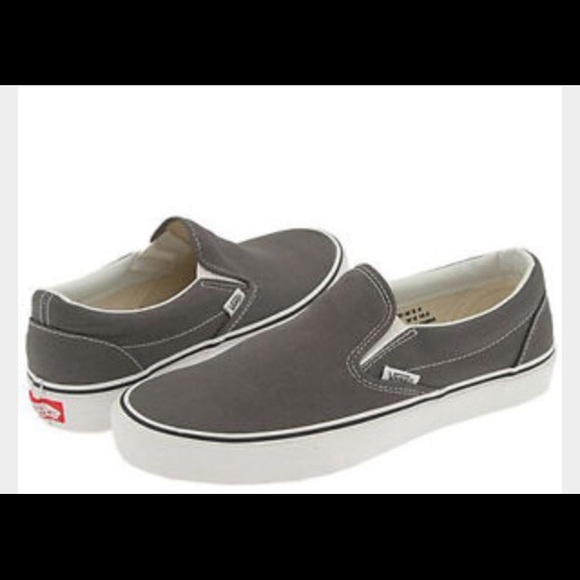 Grey slip on vans size 6. Never worn!