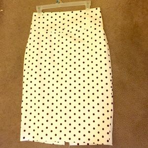 Express Polka dot pencil skirt