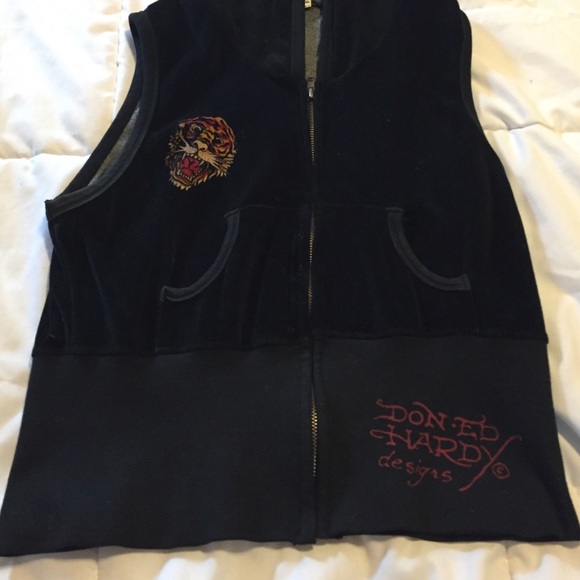 Ed hardy velvet feel vest