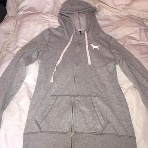 Light gray Victoria's Secret pink sweatshirt