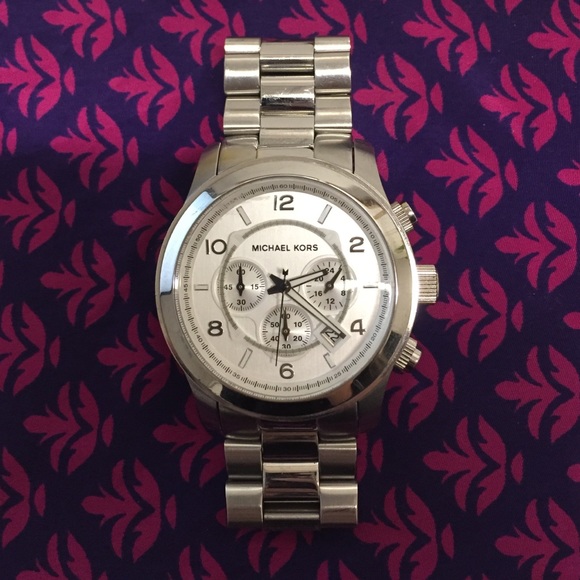 Authentic Michael Kors Silver Runway Watch