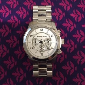 Authentic Michael Kors Silver Runway Watch