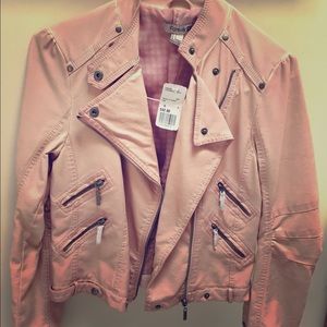 Pale pink leather jacket
