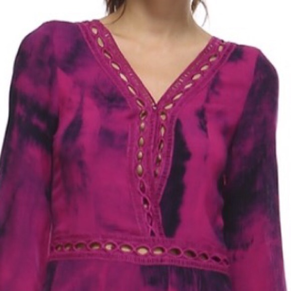 ๐HP ๐ Tie Dye Cut Out Crochet Romper S M - Picture 4 of 4