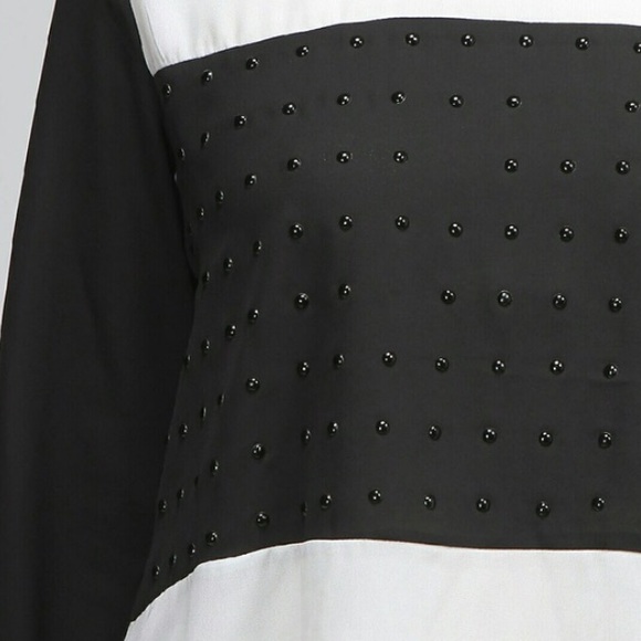 Black & White Panel Top with Beading - Picture 3 of 5