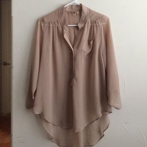 Sheer High Low Blouse