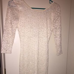 Cream white sparkly bodycon dress!!