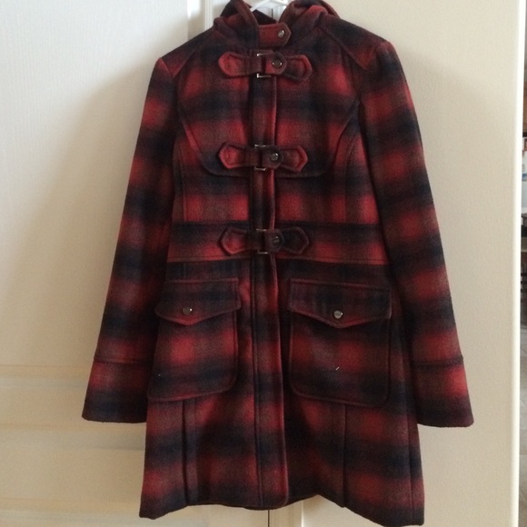 Steve Madden Plaid Brushed Wool Coat, size S