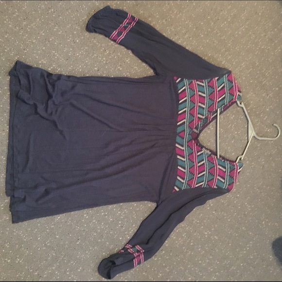 Lucky Brand 3/4 length sleeve Navy blue shirt - Picture 1 of 2