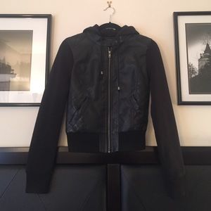 Faux Leather/Sweater Jacket
