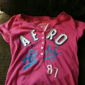 Aero NY Knit Button Down Tee