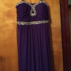 Debs Purple Floor Length Dress