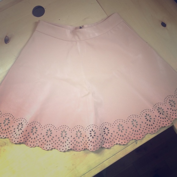 Pink Cutout Forever 21 Skater Skirt