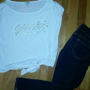 Guess white top
