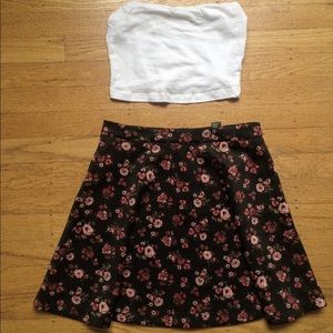 Satin Floral Circle Skirt from Forever 21