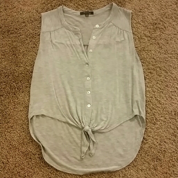 Grey knot tie shirt