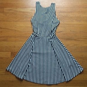 Criss cross open back skater dress