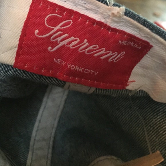 Supreme hat -ss13 -washed denim -fitted - Picture 2 of 3