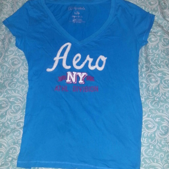 Aeropostal Blue V-neck Shirt