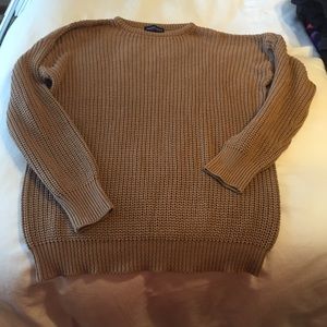 American apparel tan cable knit sweater