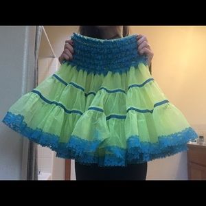 Lime green and blue petticoat