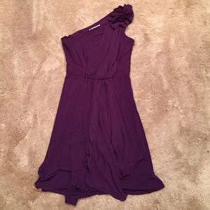 Plum, One Shoulder Dress