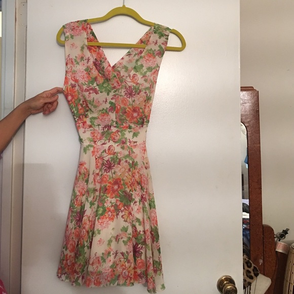 Floral Sheer Material Dress
