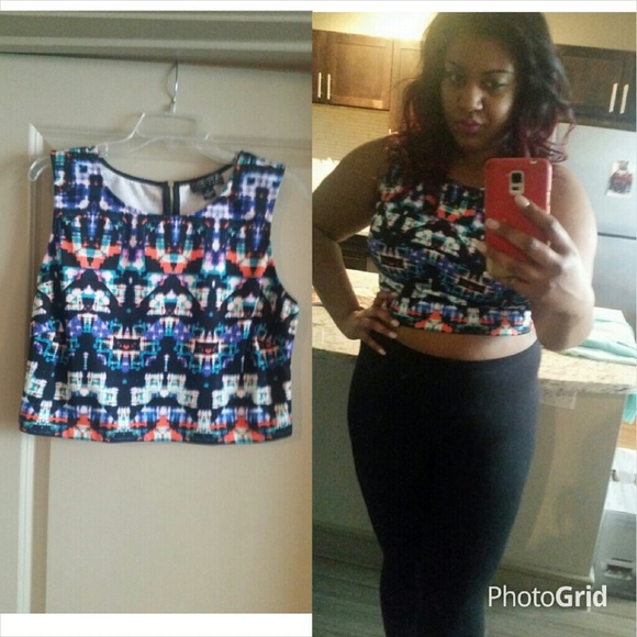 Colorful Aztec Crop Top - Picture 2 of 2