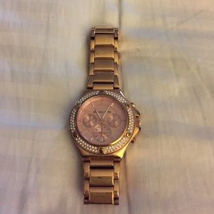 Michael Kors watch rose gold w crystal bezel