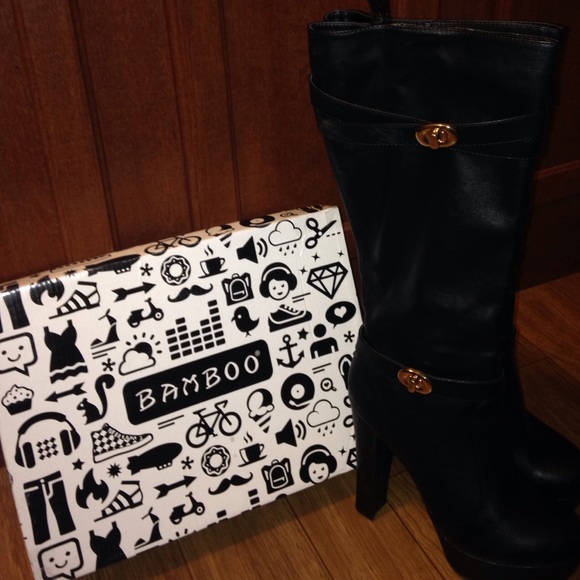 Black knee high boots