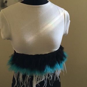 Feather Trim Crop