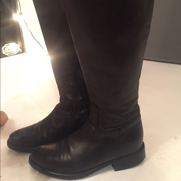 Italian black leather riding boots
