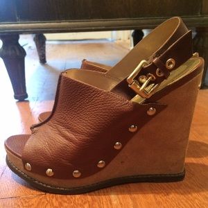 Michael by Michael Kors brown leather/suede wedges