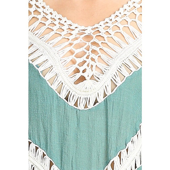 SOLD OUT! Crochet V Neck Tunic Dress - Picture 3 of 4