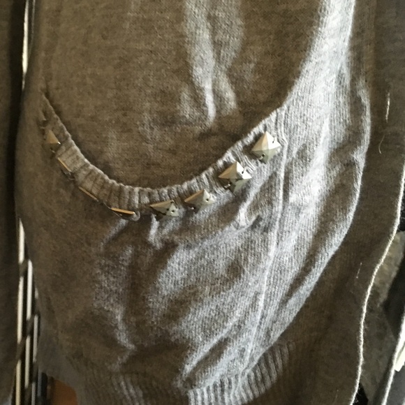 Pink Long Sleeve Cashmere Silver Studded Cardigan - Picture 2 of 4