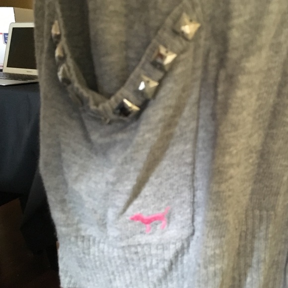 Pink Long Sleeve Cashmere Silver Studded Cardigan - Picture 4 of 4