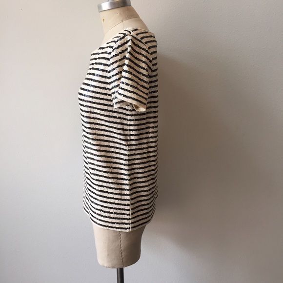 ❌SOLD❌J.Crew striped sequin fancy tee - Picture 3 of 4