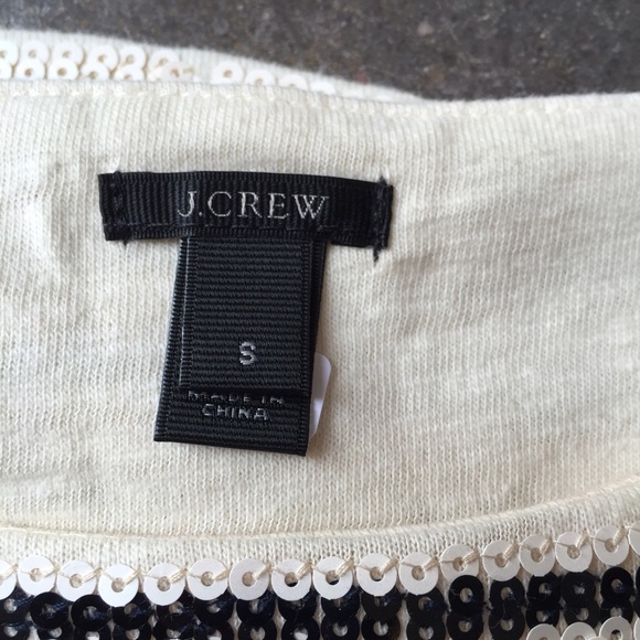 ❌SOLD❌J.Crew striped sequin fancy tee - Picture 4 of 4