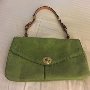 Coach nubuck purse luxurious peridot green color