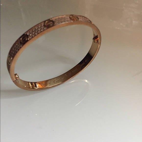 Gold Pave Crystal Love Bracelet - Picture 2 of 3