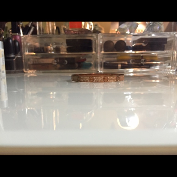 Gold Pave Crystal Love Bracelet - Picture 3 of 3