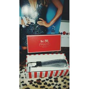 Coach Silver Glitter Key Ring Loop